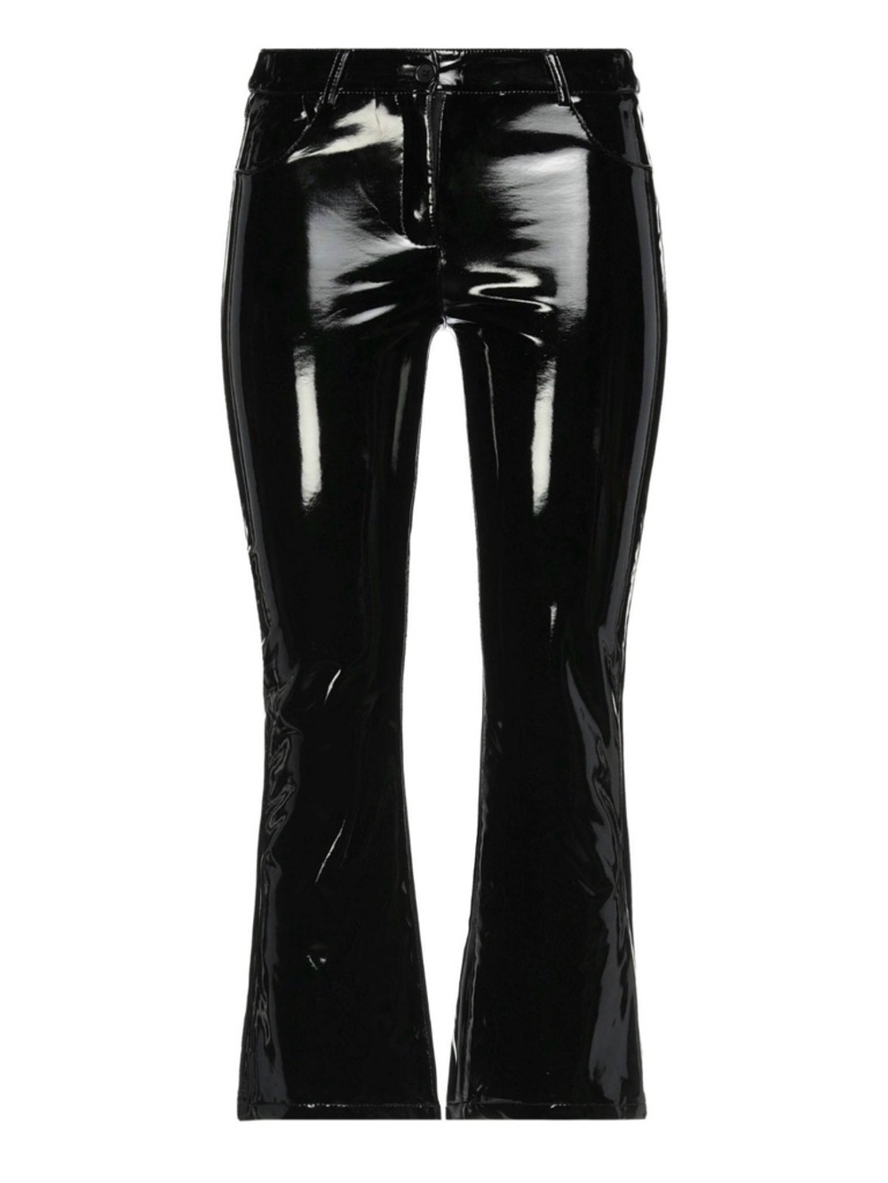 Glossy Black Vinyl Flare Pants